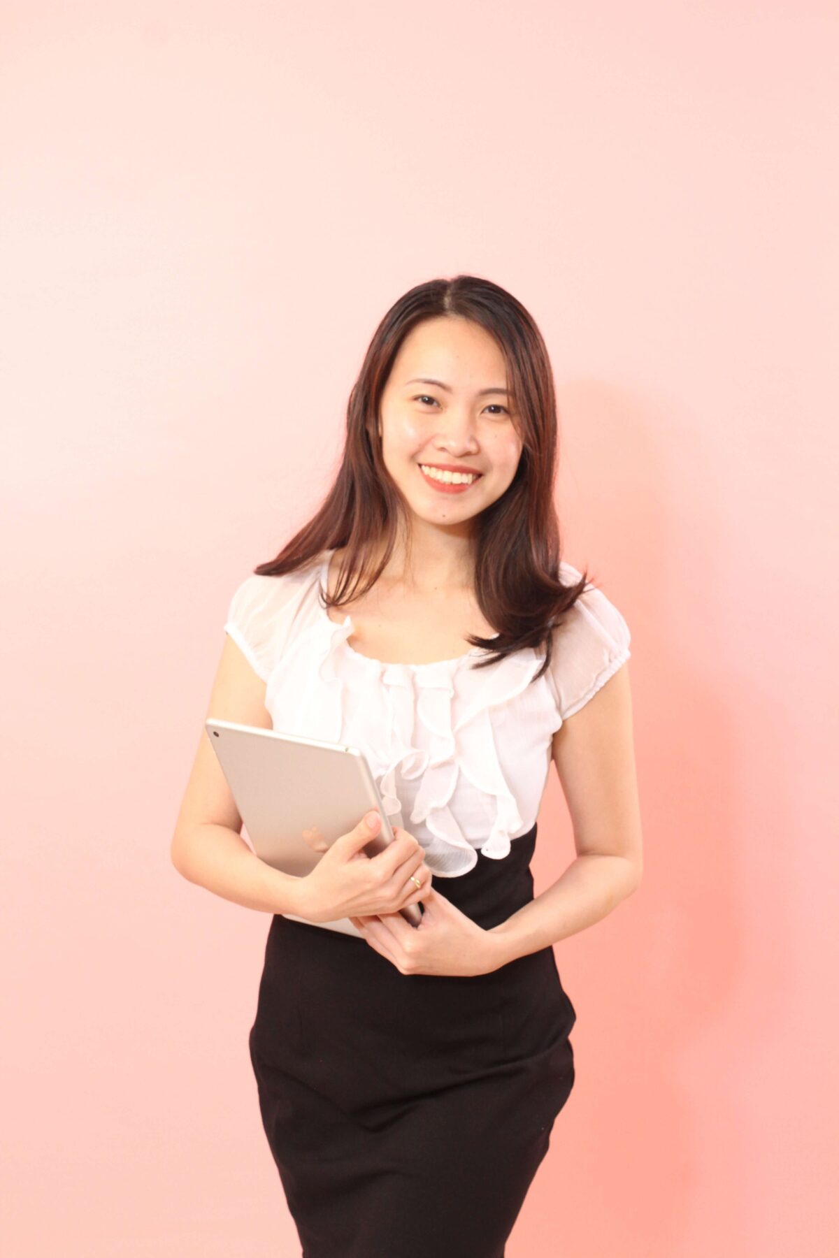an image of a woman smiling